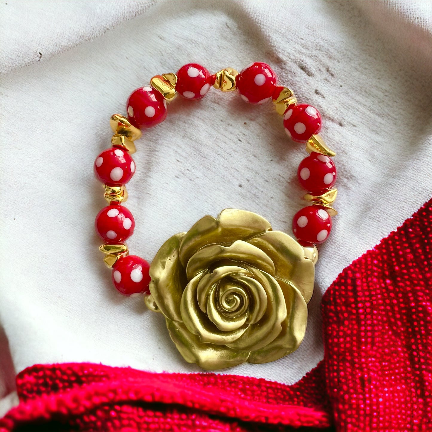 Gold and Red Festive Bracelets