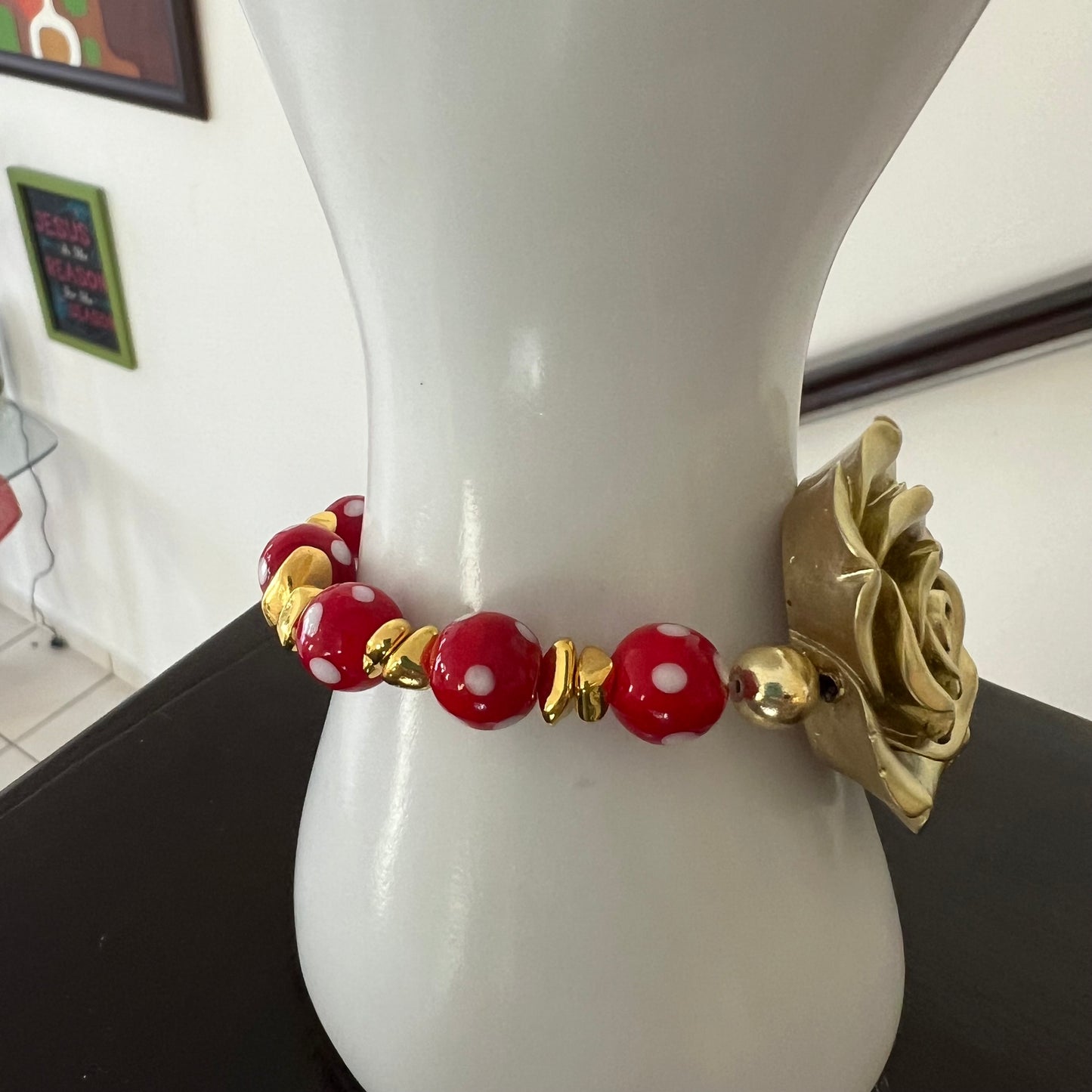 Gold and Red Festive Bracelets