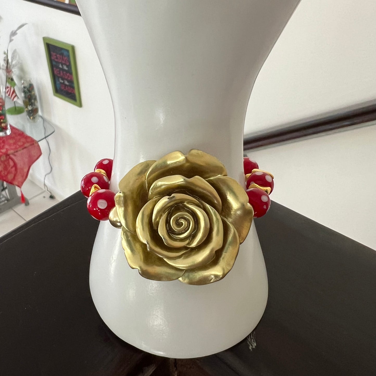 Gold and Red Festive Bracelets