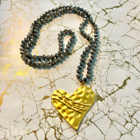 Gold  Autumn Heart Necklace