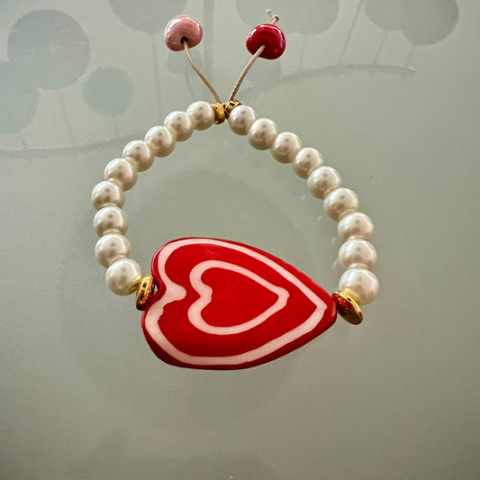 Betsy Red Heart Bracelet