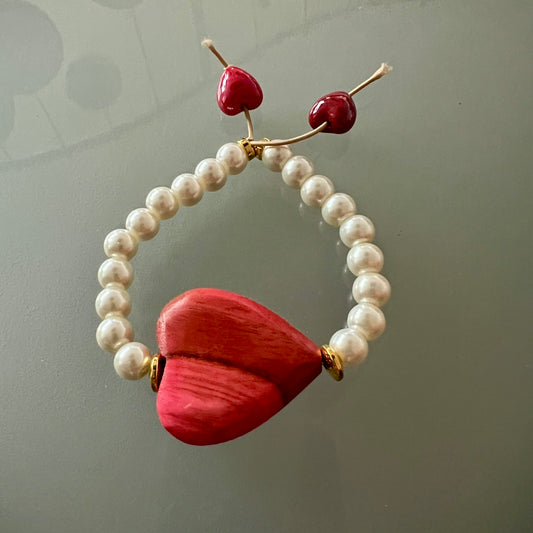 Betsy Red Rose Heart Bracelet