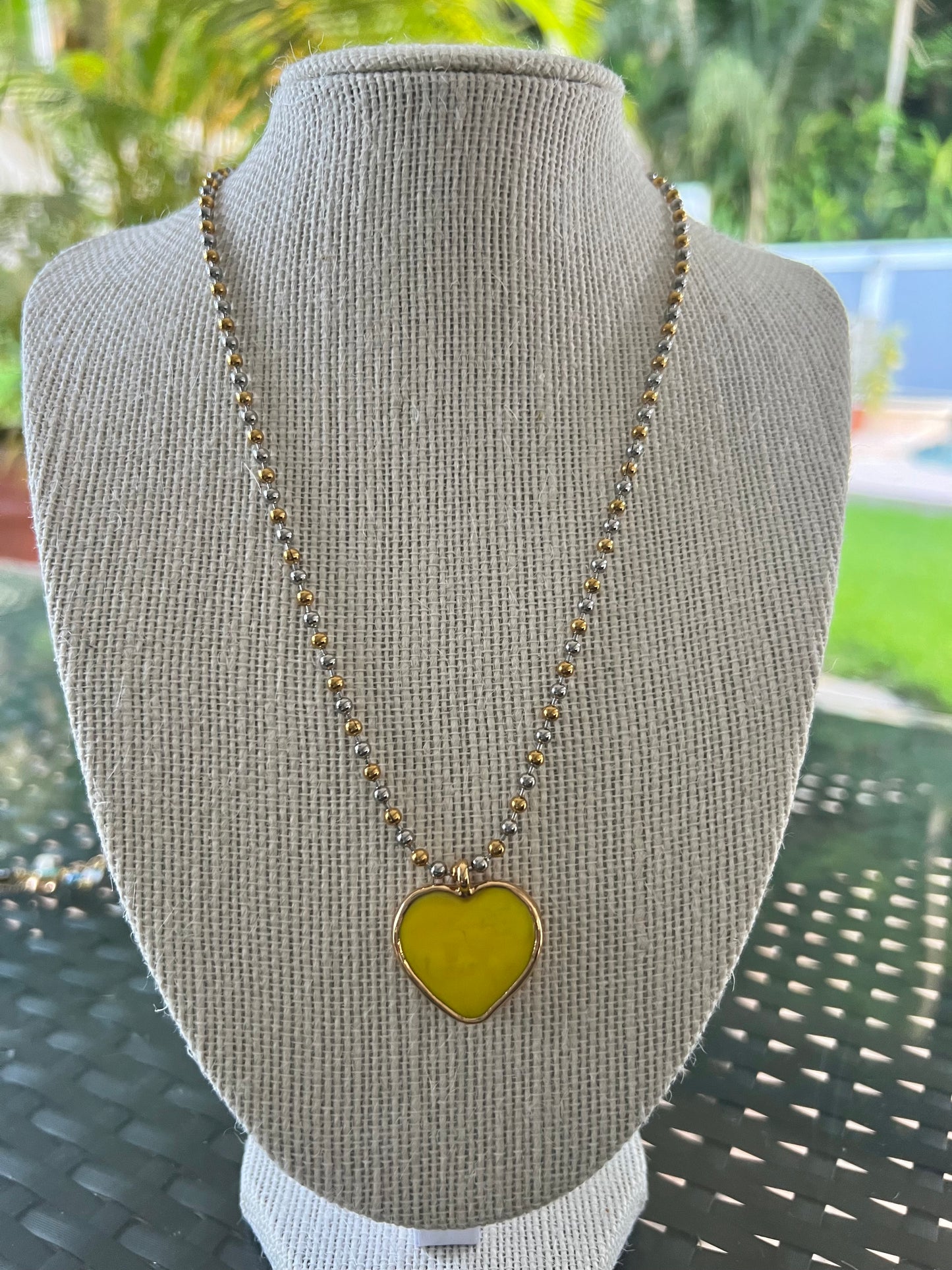 Yellow Heart Fall Necklace