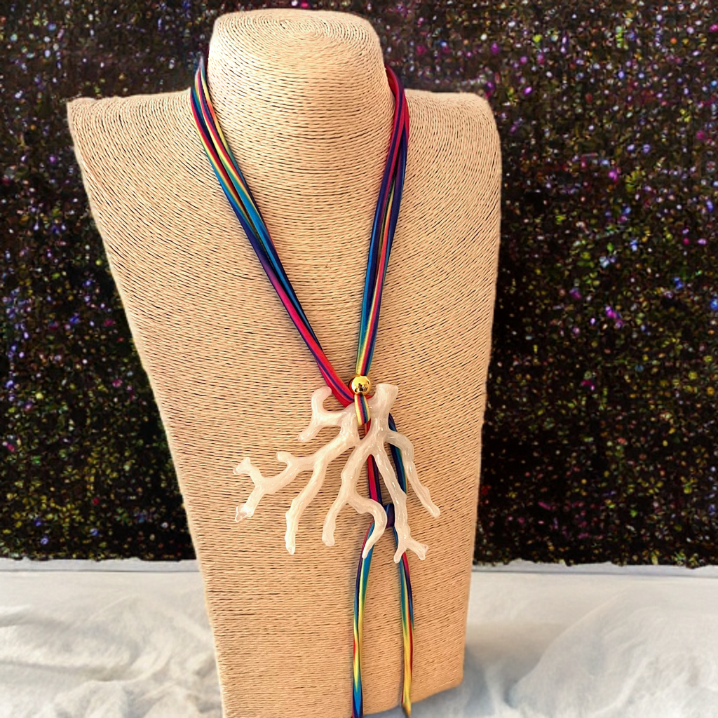 White Coral and Multicolor Necklace