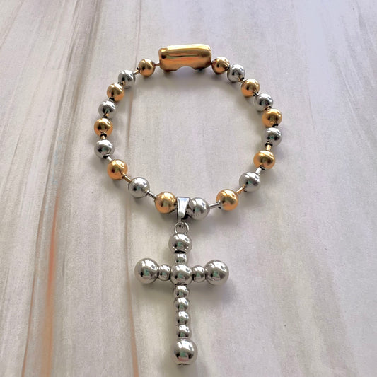 Silver Cross Military Bracelet