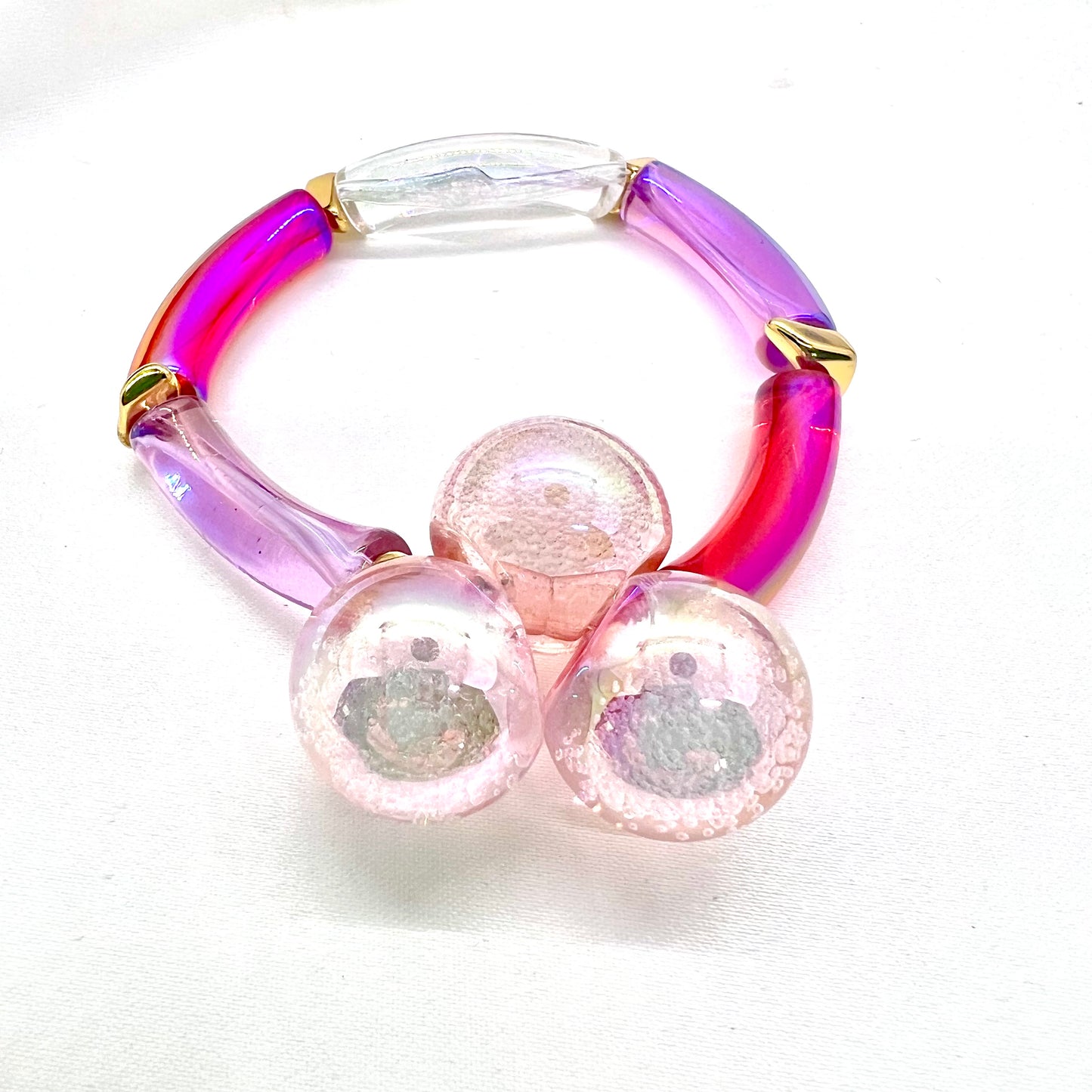 Pink and Fushia Bubble Bracelet