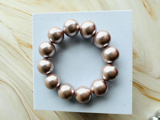 Big Mauve Pearl Bracelet