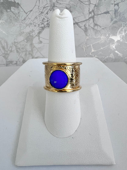 Queen Blue Gold Ring